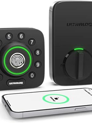 Smart Lock, ULTRALOQ U-Bolt Pro, 6-in-1 Keyless Entry Door Lock with App, Fingerprint, Bluetooth and Keypad, ANSI Grade 1 Certified, Smart Door Lock, Smart Deadbolt, Front Door Lock, IP65 Waterproof